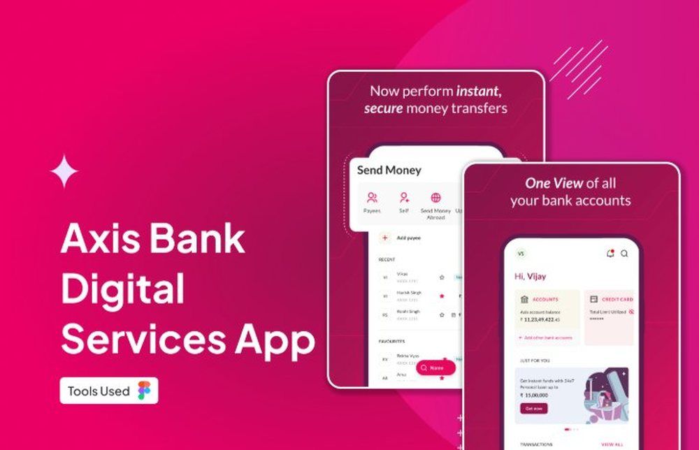 Axis Bank digital services app case study cover