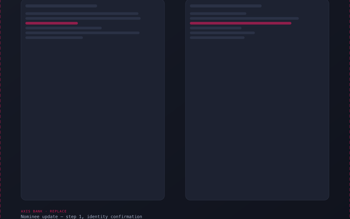 Nominee update — step 1, identity confirmation